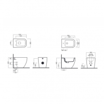 Vas WC stativ, Hatria, Bianca, back-to-wall, rimless, alb